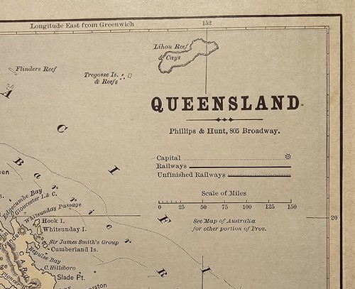 Antique Map - New People's Cyclopedia, 1887 - Queensland, Australia - Picture 2 of 7
