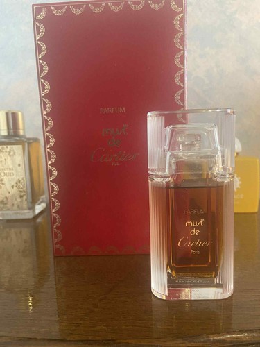 Cartier Must Perfume Extrait de Parfum 30ml Splash Cristal Vintage 1981 Box - Bild 2 von 6
