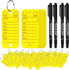 500 Pcs PVC Tags with Labels and Rings, Car Key for Organization, Identifiers, a