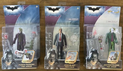 Lot of 3The Dark Knight Action Figure 2008 Hero DC Zone  2x Joker & Two-Face