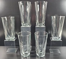 6 Anchor Hocking Oxford Highball Glasses Set Sureguard Panels Heavy Tumblers Lot