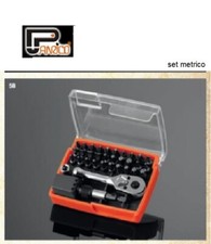 Panrico Set 33 pz chiavi METRICHE a BRUGOLA e TORX CACCIAVITI mini cricchetto 