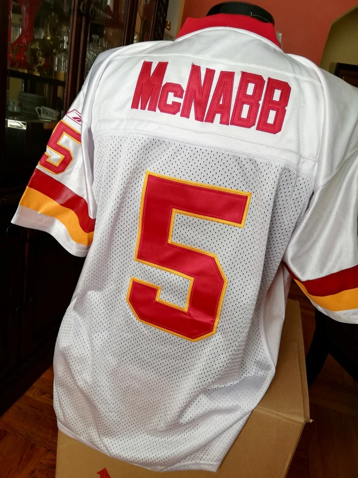 ИСТОРИЧЕСКИЙ Redskins McNabb #5 белый нейлона игры рубашка, Reebok новый мужской - Изображение 4 из 4