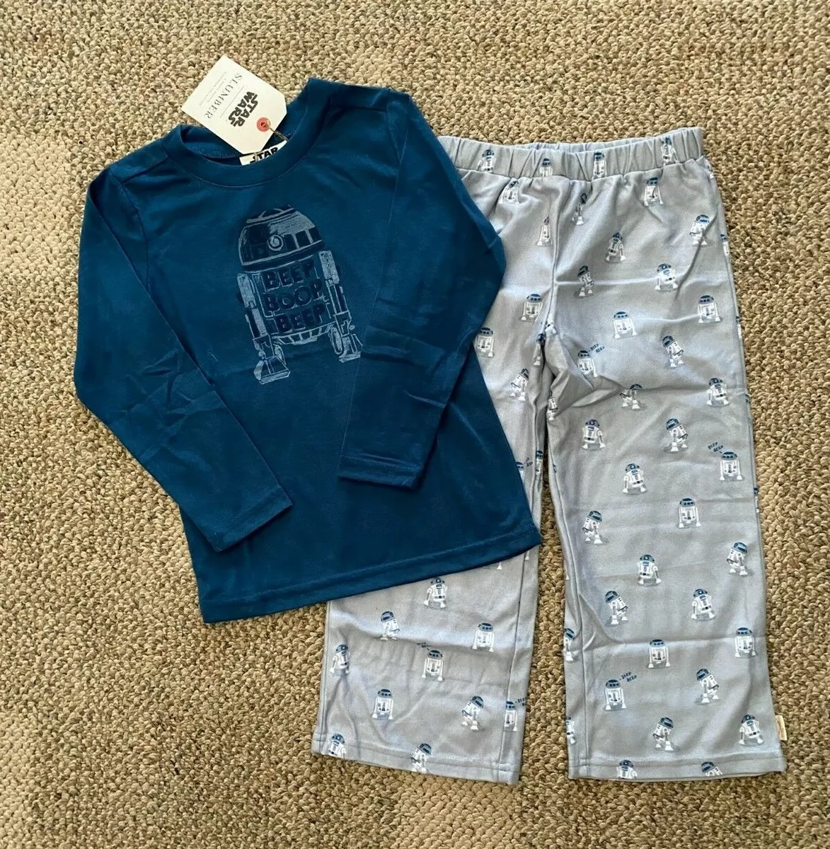 Star Wars Slumber 2 Piece Pajama Set R2D2 Blue Gray Size 5T MK01034