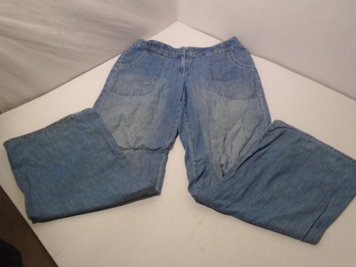 J Jill Womens size 4 Petite Wide Leg Denim Jeans Pants 100% Cotton Y2K - Picture 4 of 12