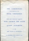 KING GEORGE 6TH CORONATION CEREMONIES BOOKLET