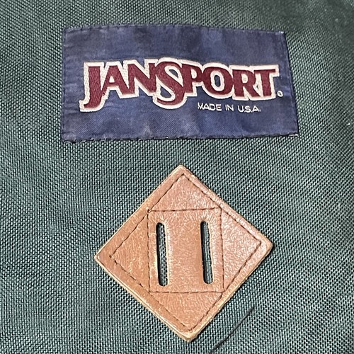 Vintage JanSport Leather Bottom Backpack Day Pack 90s USA Rugged Green READ - Picture 16 of 21
