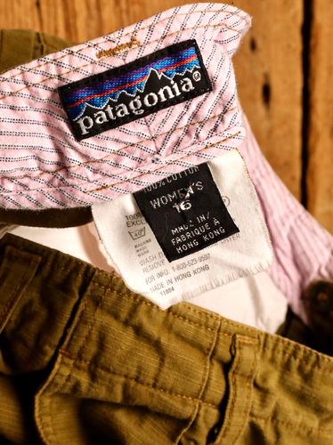Vintage Patagonia Army Green Wide Leg Baggy Shorts Size 16 31x7 - Picture 3 of 4