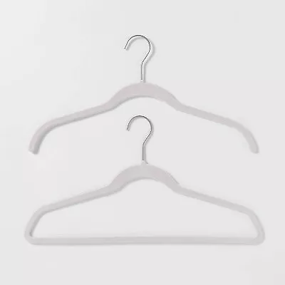 100pk Combo Pack Suit/shirt Flocked Hangers White - Brightroom