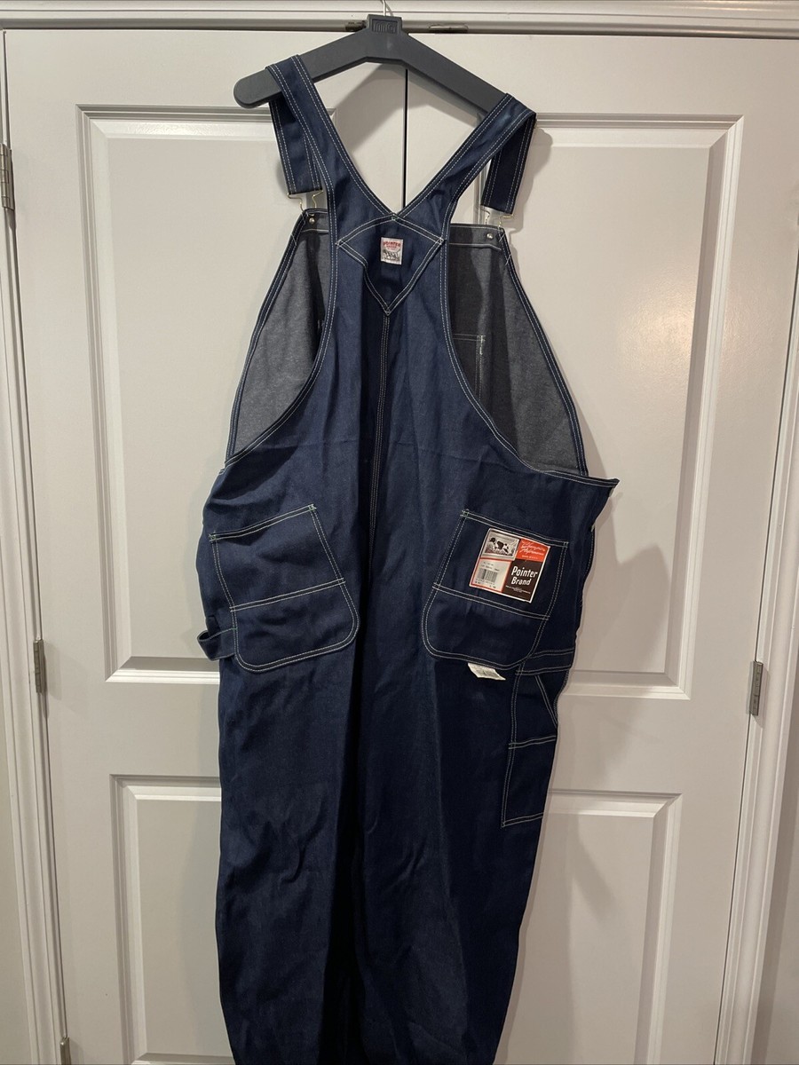 Vintage Pointer Brand Overalls Button Fly 62X32 Denim Hard To Find