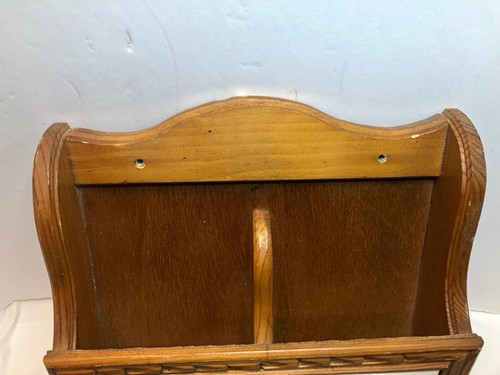 Vintage Wood Porcelain Mail Sorter Holder Wall Primitive Rustic Decor 13 x 11.5 - Picture 2 of 11