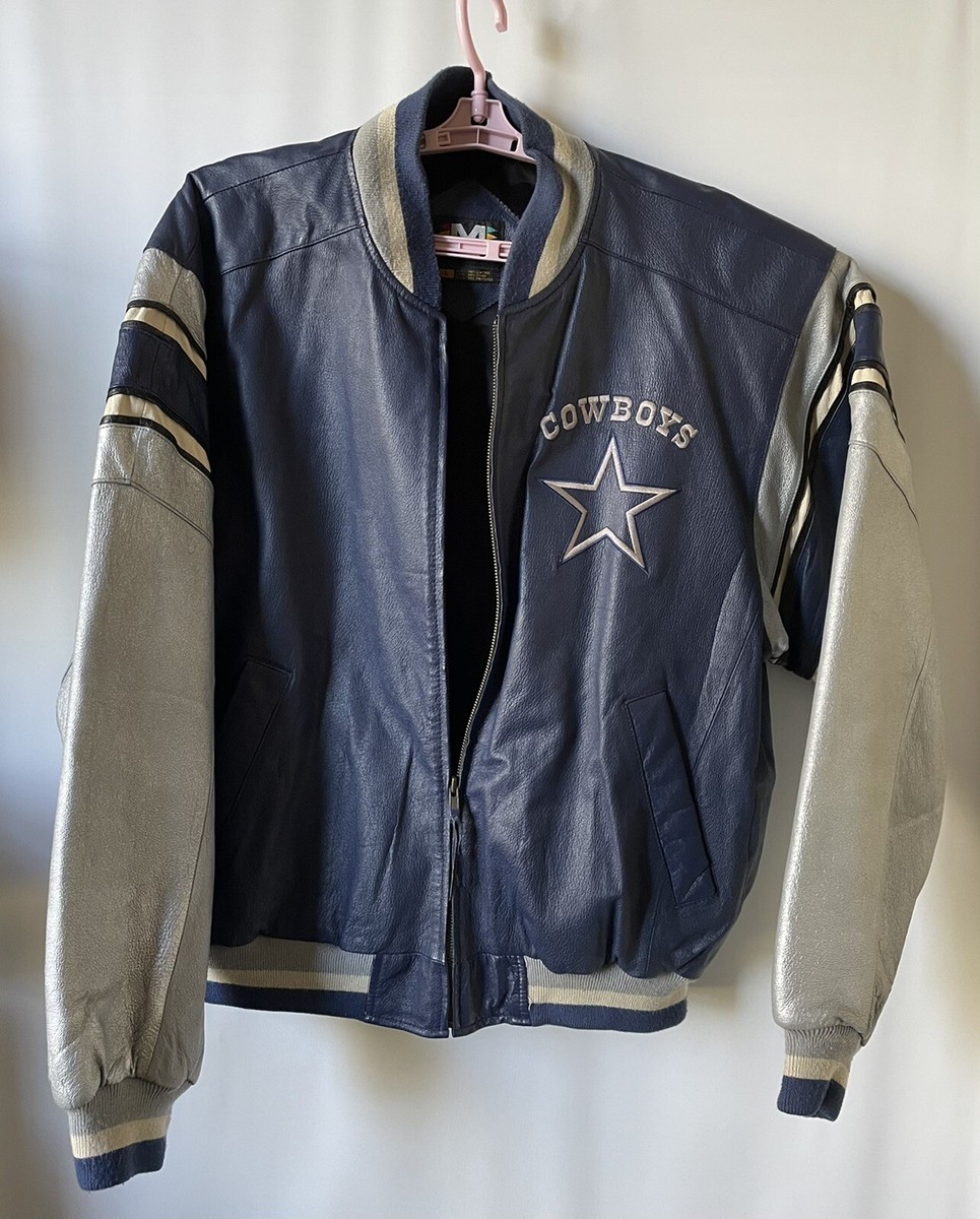 Vintage Mirage Dallas Cowboys 100% Leather Varsity Coat Blue Vintage Mirage Dallas Cowboys 100% Leather Varsity Coat Blue