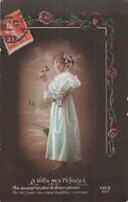 CP TO YOU MY THOUGHTS SMILING WOMAN WITH FLOWERS - 41195