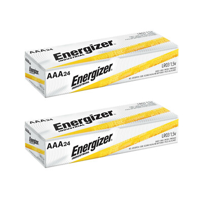 48 Energizer AAA Industrial Alkaline Batteries (EN92, LR03, 1.5V, triple A)