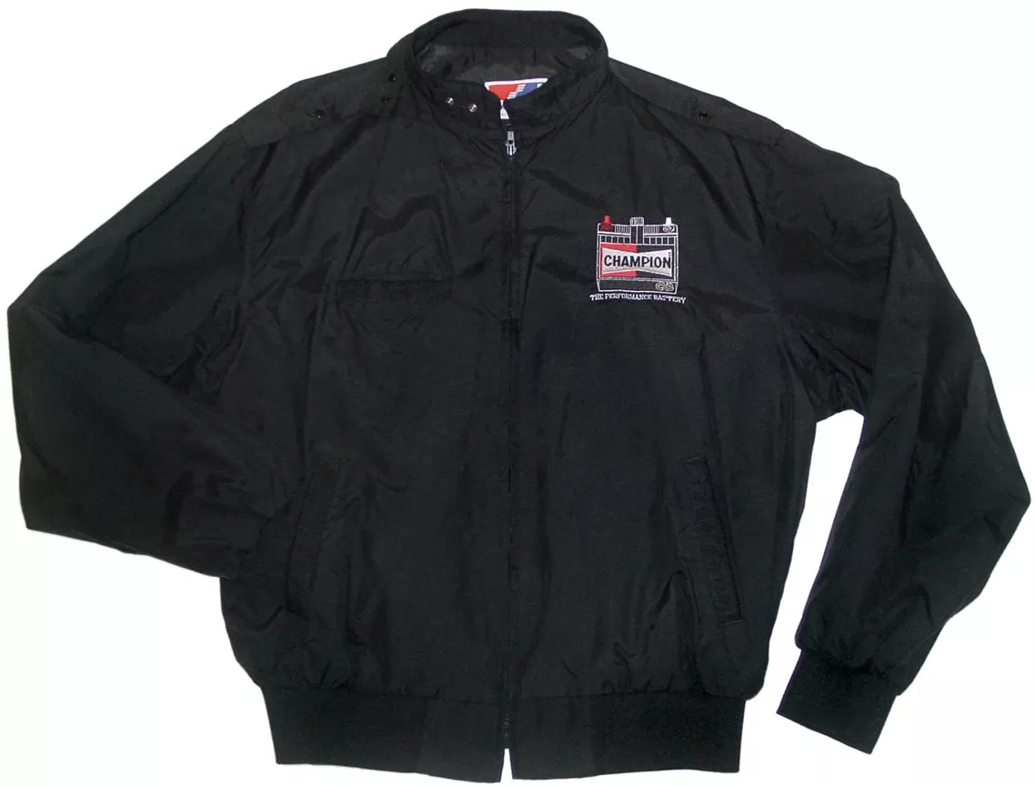 Vintage 80s CHAMPION RACING JACKET XL battery spark plug indy nascar cafe racer