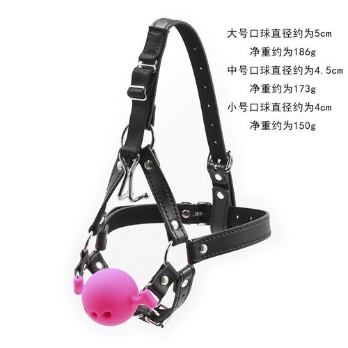 PU leather Silicone Ball Gag nose hook - Picture 3 of 14