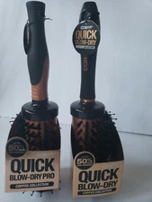 2 CONAIR 2 Quick Blow Dry Pro Round Hair Brush Copper Collection Brand New