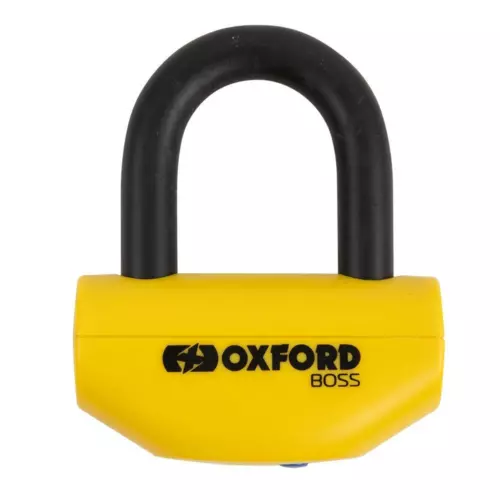 Oxford Big Boss 16mm Motorrad Scheibenschloss Motorrad Vorhängeschloss ultrastark gelb