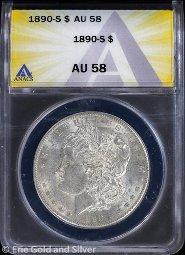 1890-S $1 Morgan Silver Dollar ANACS AU 58