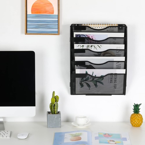 Mesh Wall File Holder Assemble Office Hanging File Organizer Magazine Rack fo... - Picture 6 of 7