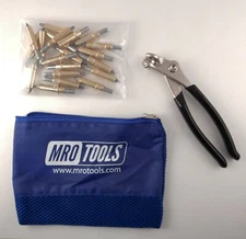 3/16 Temporary Rivet Set for Body Panel Repair 100 PC Kit w/ Pliers K1S100-3/16