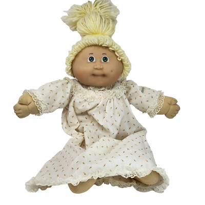 VINTAGE CABBAGE PATCH KIDS JESMAR SPAIN GIRL DOLL GREEN EYES BLONDE PONYTAIL