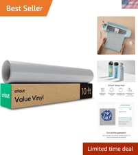 Gray Permanent Vinyl Roll 12 in x 10 ft - Easy Application for Crafters