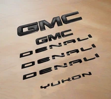 Kit OEM Grille & Rear Black GMC Denali Emblem badge for 2021-2024 Yukon yukon XL