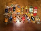 Vtg Hand Blown Art Glass Wrapped Candy Murano Style 16 Pieces Hard Glass Candy