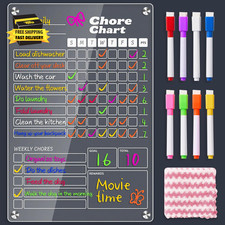 1Pc Acrylic Magnetic Chore Chart for Kids, Chore Board, Dry Erase Chore Chart, 1