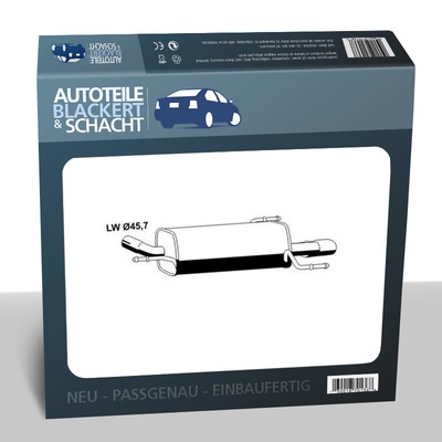 Auspuff Endtopf für OPEL CORSA C + Kasten/Schrägheck