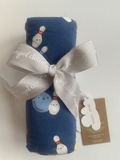 Angel Dear Bowling Blue Bamboo Swaddle Blanket 45  x45  