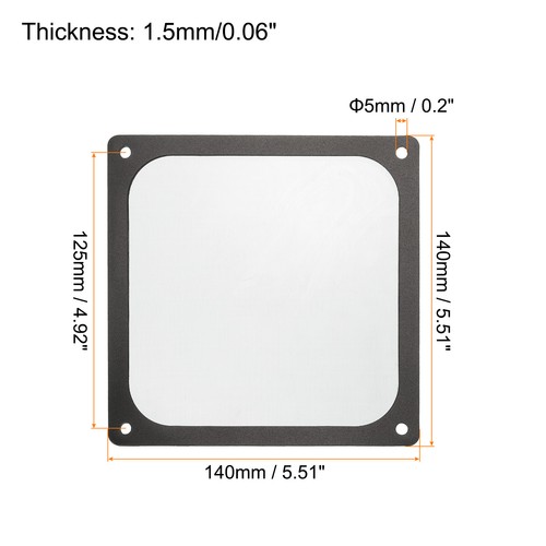 Filtre à Poussière PC 140x140mm Cadre Magnétique Ordinateur Refroidisseur Maille Anti Poussière - Photo 2/4