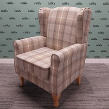 CareCo Beige Check Stirling Fireside Chair