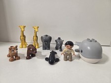Lego Duplo Zoo Tiere 8 Stück + 1 Figur Giraffe, Wal, Elefant Set