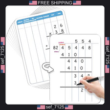 24 Pack Long Division Whiteboard for Kids Teaching Multiplication Double-Sided