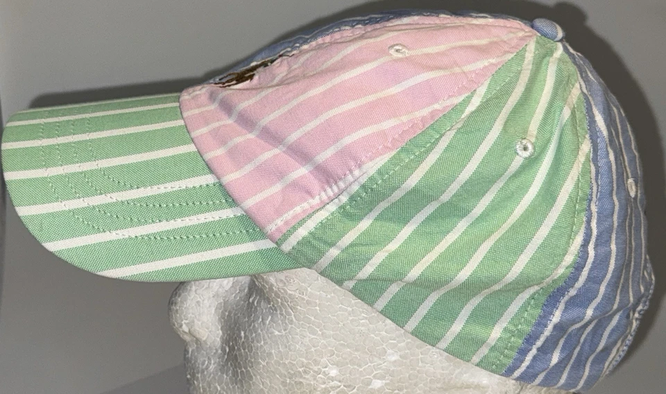 Ralph Lauren Polo Pastel Rayas Color Bloque Gorra Sombrero Foto 3 de 4