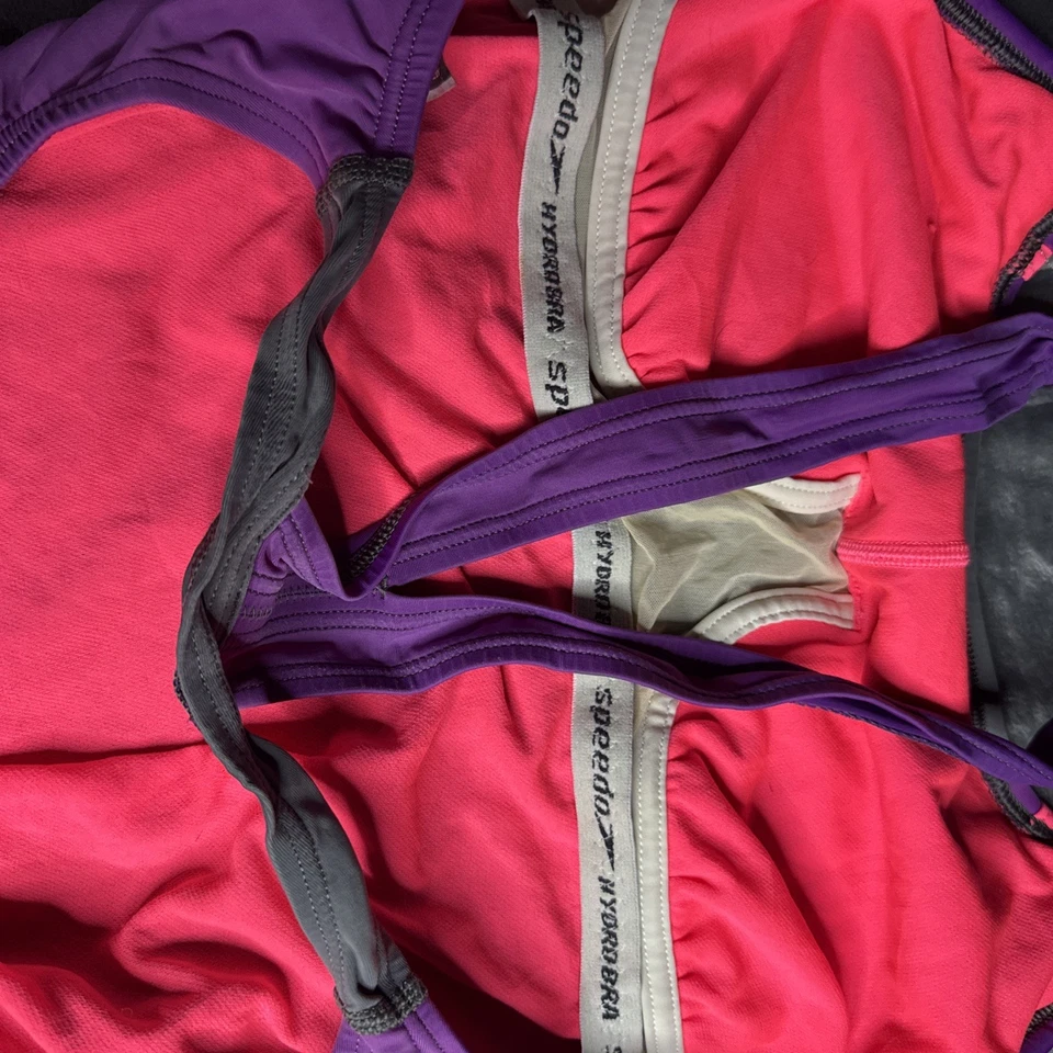 Traje de baño Speedo PowerFLEX Eco de una pieza para mujer - talla 14 - gris púrpura rosa Foto 4 de 4