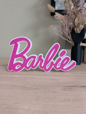 Barbie Schild Logo 3D Puppenregal Sammlung Display Deko Rosa Geschenk