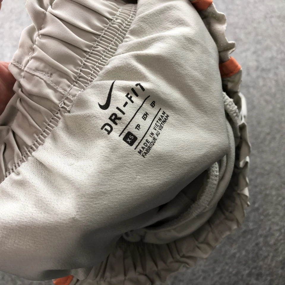 Nike Shorts XS Womens White Orange Trim Mesh Lined Athletic Dri-FIT Running - Image 4 of 4