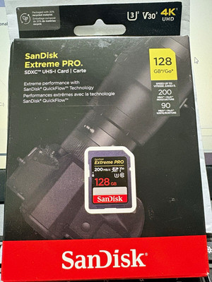 SanDisk Extreme PRO 128GB SDXC UHS-I Speicherkarte U3 4K UHD