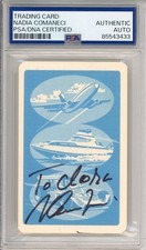 OLYMPIC GYMNASTICS NADIA COMANECI SIGNED TRADING CARD PSA DNA COA AUTOGRAPHED