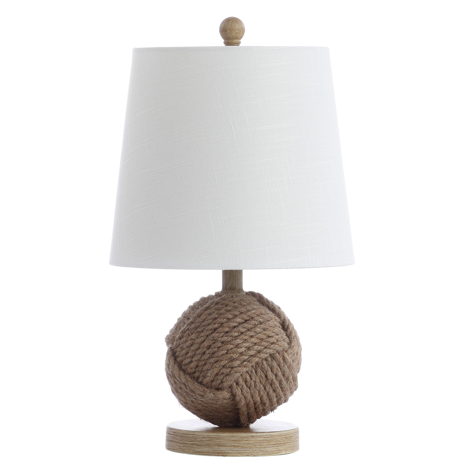 Jonathan Y 18-Inch Brown Monkey Fist LED Table Lamp