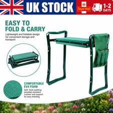 Garden Kneeler 2-in-1 Folding Gardening Padded Seat and Kneeling Stool Tool Bag&middot;