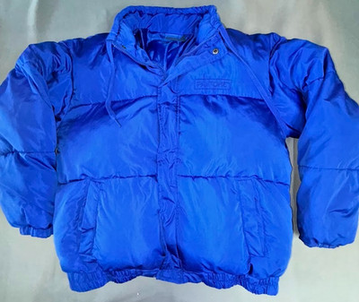 Forever 21 Pantone Mens Blue Puffer Jacket Quilted Full Zip Coat Large