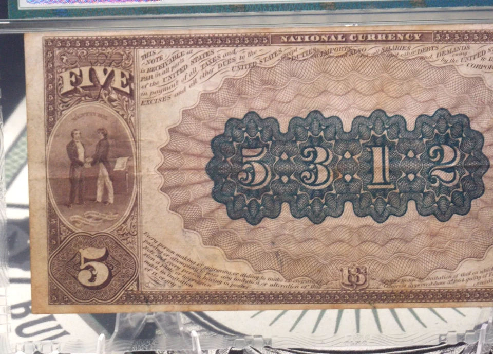 1882 $5 National Brown Back Bank Note *LOUISVILLE* KY Fr#477 PMG VF35 CH#5312 - Image 4 of 4