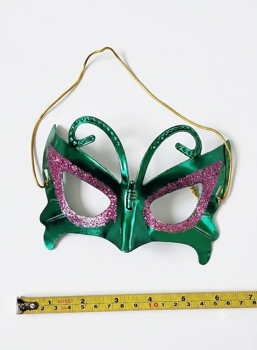 Schmetterling Maske Grün Glitzer Augenmaske Fasching Karneval Maskerade Party