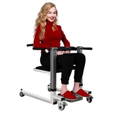Electric Patient Lift Transfer Chair Folding Patient Lift Wheelchair 300LB-USED