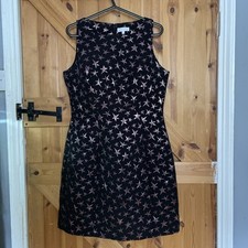 Ladies Warehouse Jacquard Statement Dress In Black & Pink 12 BNWOT