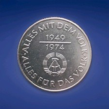 Moneta okolicznościowa NRD - 10 marek 1974 A - 25 lat NRD 